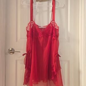 Gorgeous Victoria’s Secret red sheer babydoll lingerie